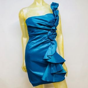 Sena Special Occasion Dress Taffeta Blue Bodycon